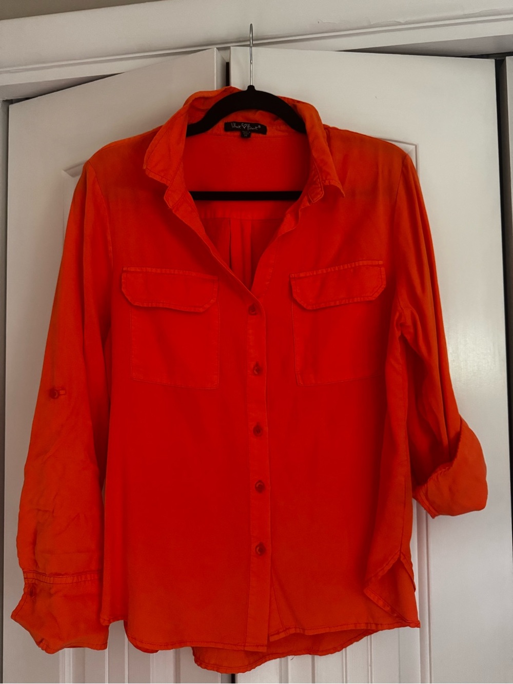 Velvet Heart Orange Button-Up Top